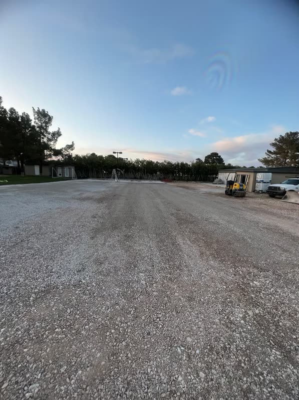 Graded desert lot prepared for drainage and new construction